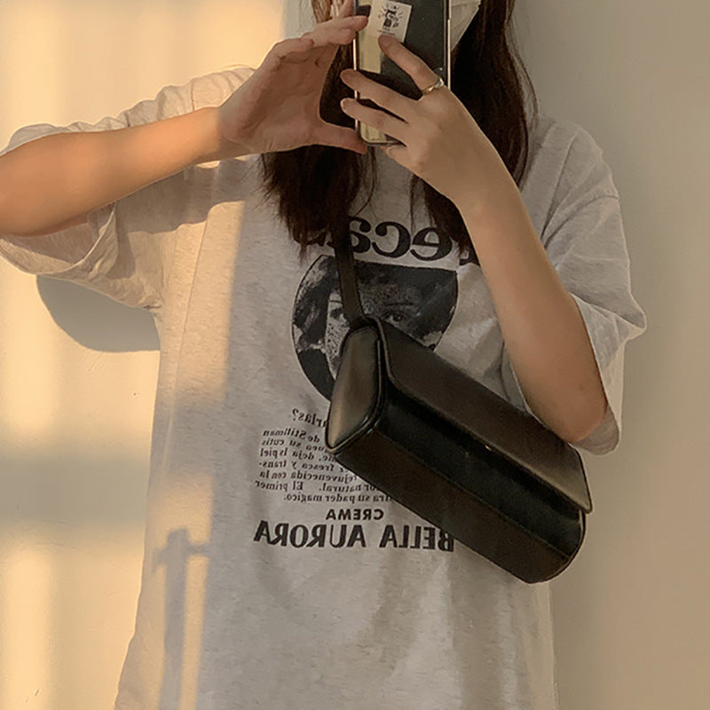 Korean Summer New Simple One-Shoulder Underarm Bag Ins Wild Trendy Female Bag Onnuk The Same Small Square Bag Female