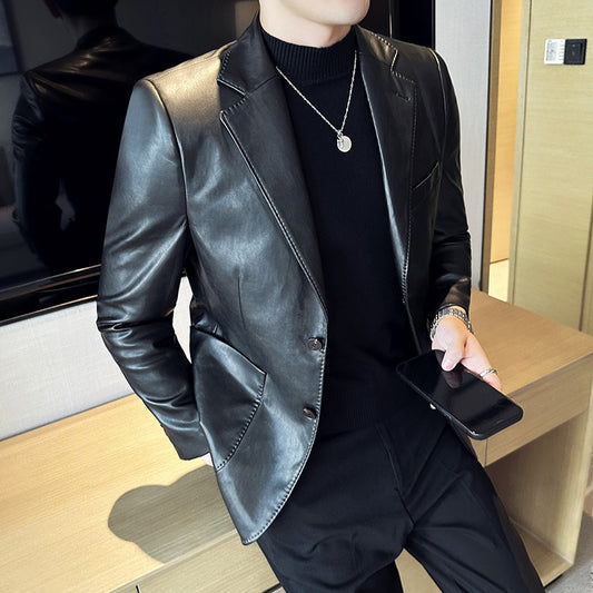 Fashion Solid Color Business Casual Jacket Men