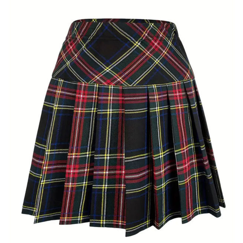 Women's Stripe College Style Pleated Skirt