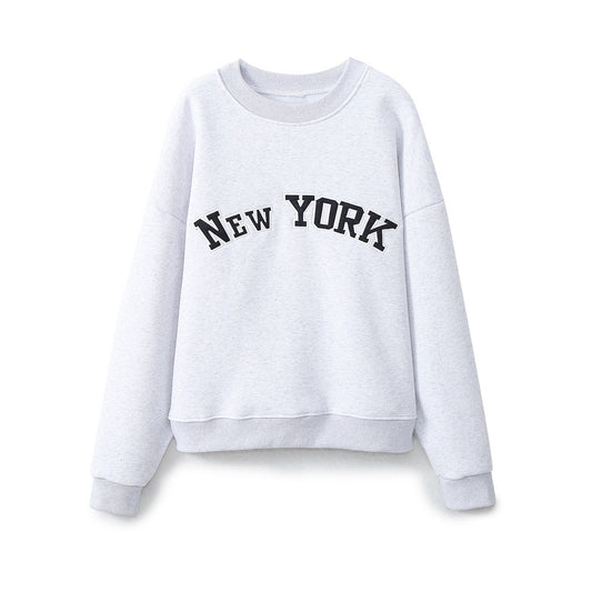 Women's Fashion Character Embroidery Flannel Sweater