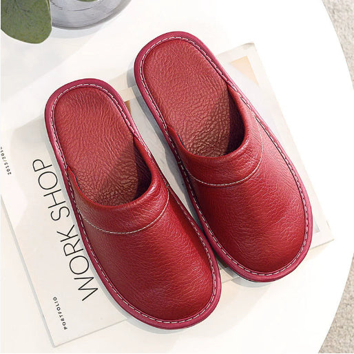Flyover Shoes Men's Genuine Leather Home Slippers