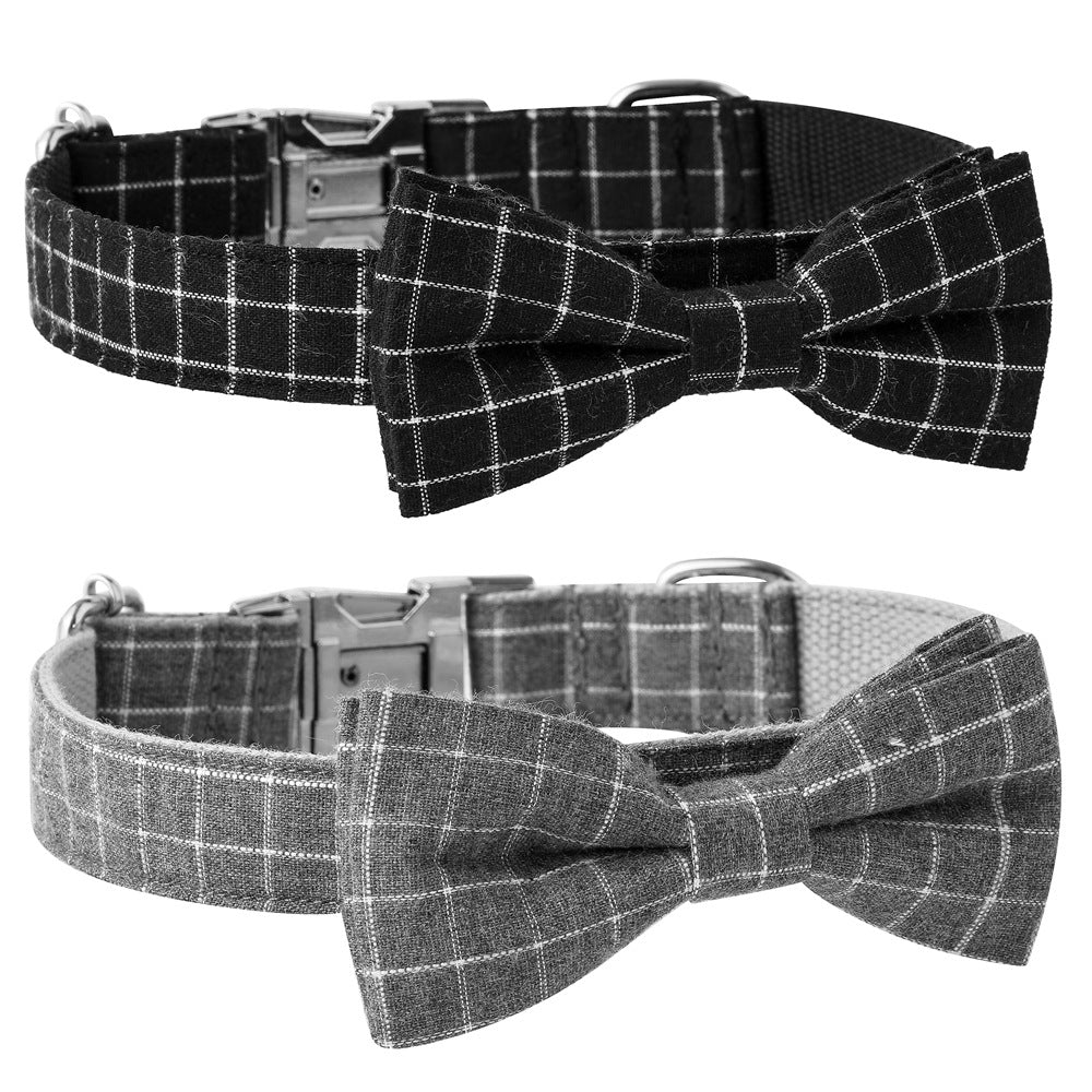 British Style Dog Collar Alloy Socket Plaid