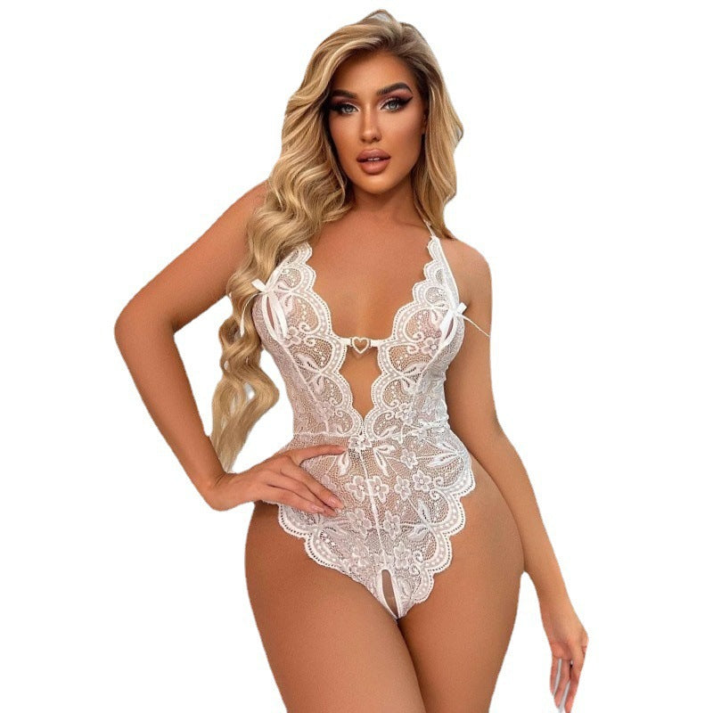 Womens Sexy Non-see-through Open-crotch Bodysuit