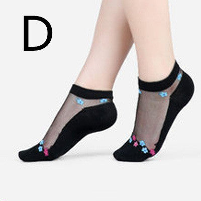 Short Transparent Non-slip Wear-resistant Invisible Cotton Bottom Crystal Boat Socks