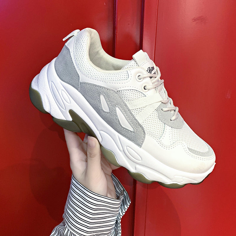 Women's Thick-soled Inner Heightening Panda Casual Mesh Sneakers