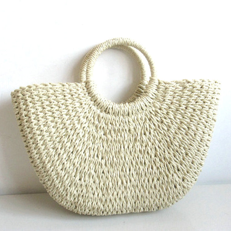 Straw Woven Paper Rope Round Simple Solid Color Weaving
