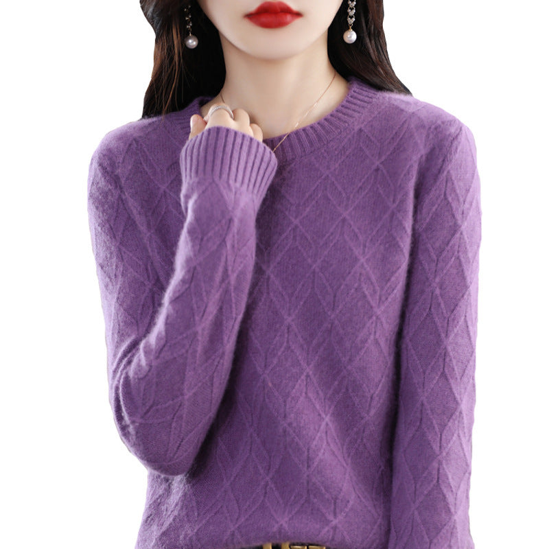 Women's Soft Glutinous Jacquard Sweater Thickened Autumn And Winter