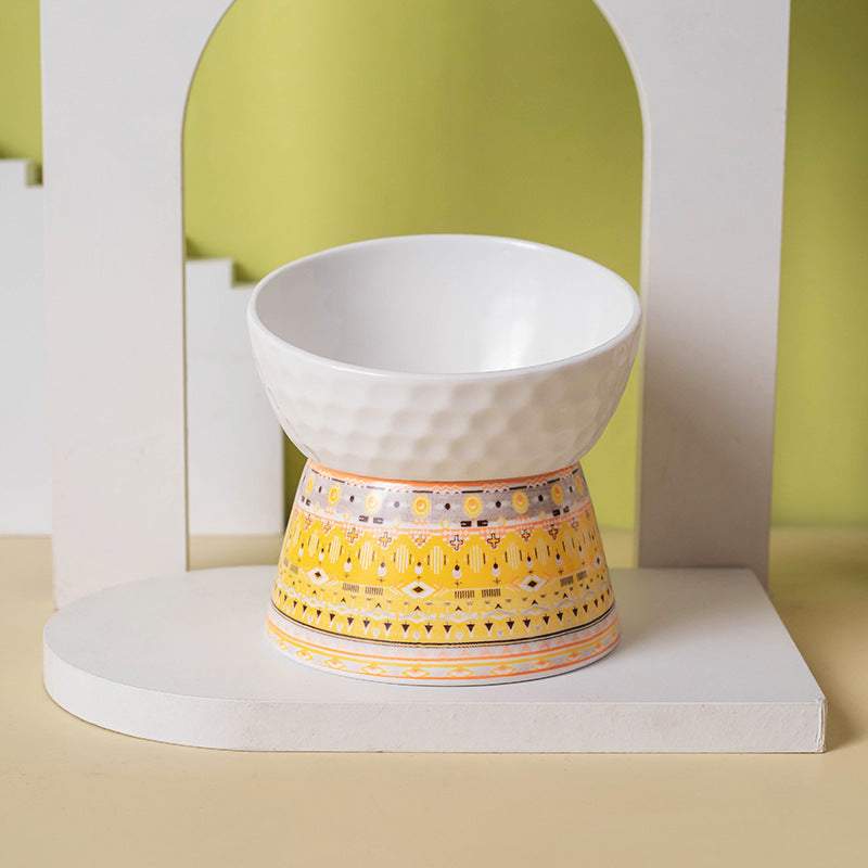 Pet Ceramic High Foot Protective Cervical Bowl