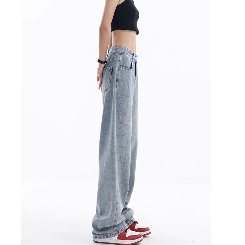 Spring And Autumn New Handmade Hot Drilling Washed Jeans