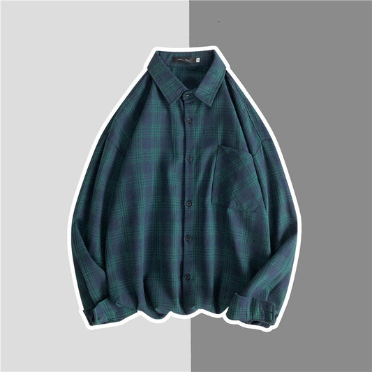 Men's New Style Hanging Shot American Flannel Plaid Shirt Jacket Shirt