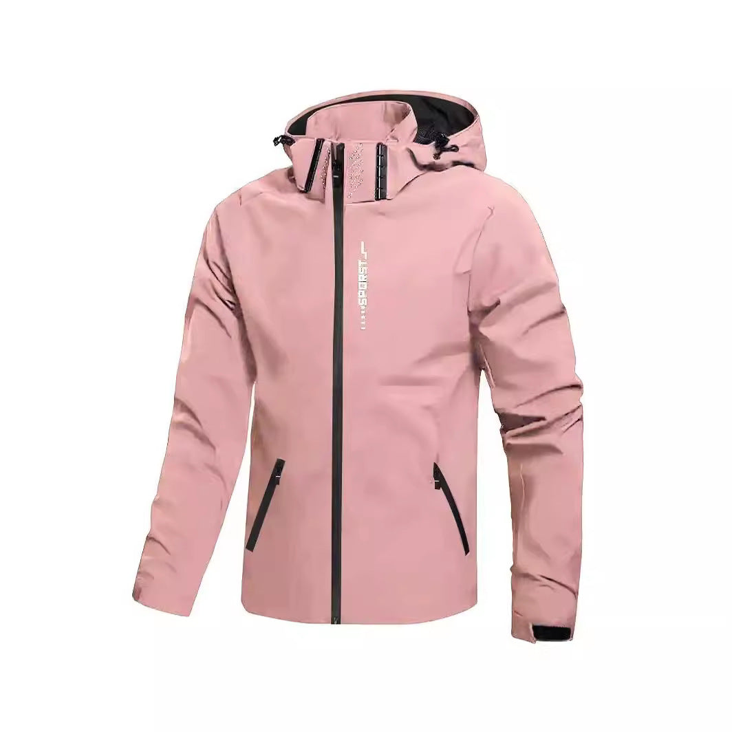 Solid Color Hooded Loose Cargo Zipper Japanese Style