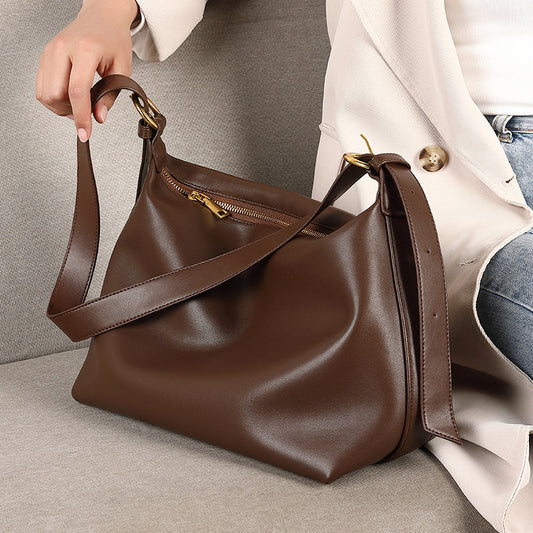 Cowhide Large Capacity Versatile Crossbody Underarm Bag
