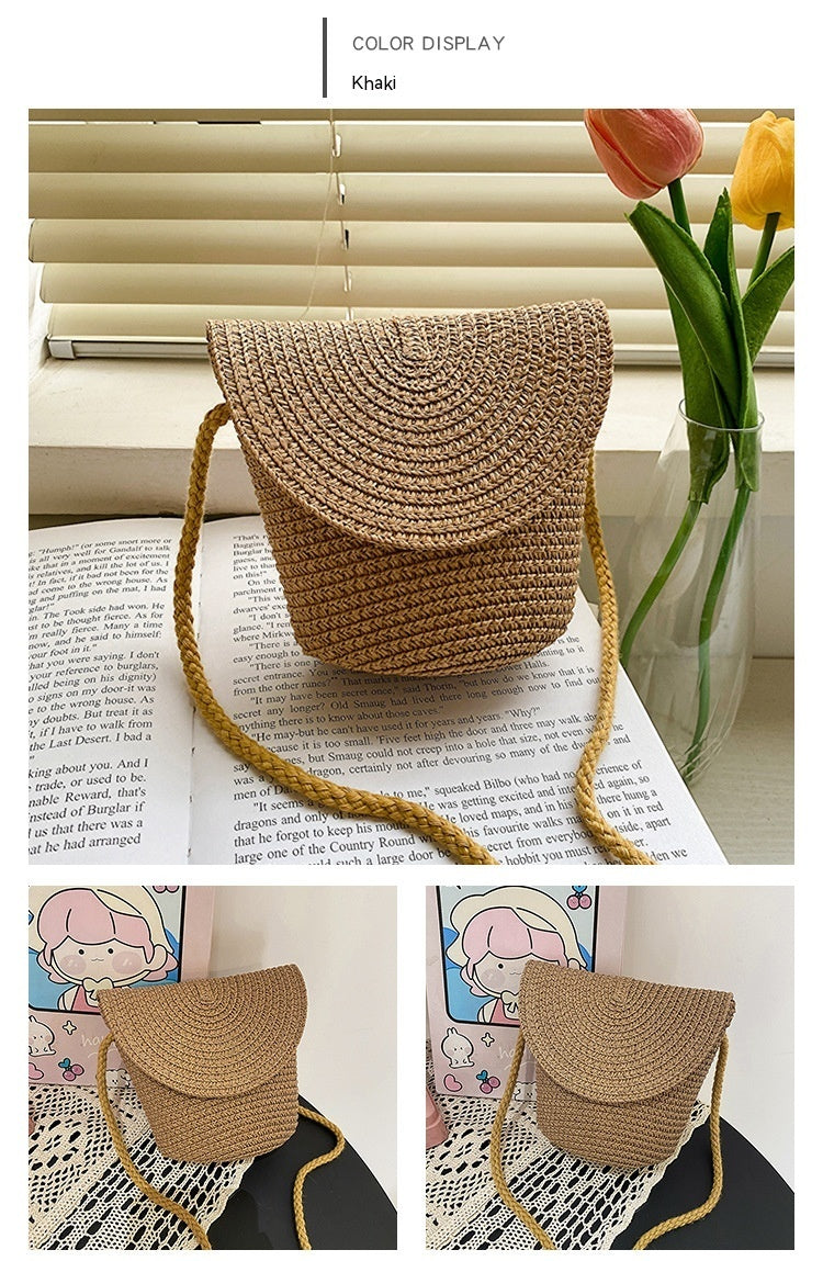Stråtaske Skuldertaske Crossbody i Fransk Stil