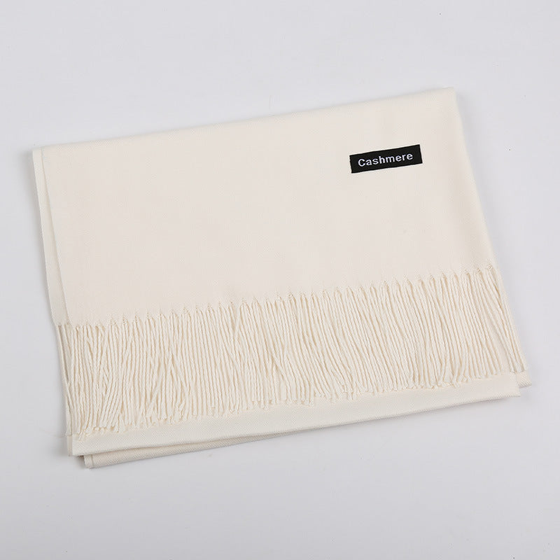 Solid Color Artificial Cashmere Scarf Female 220g Warm Shawl