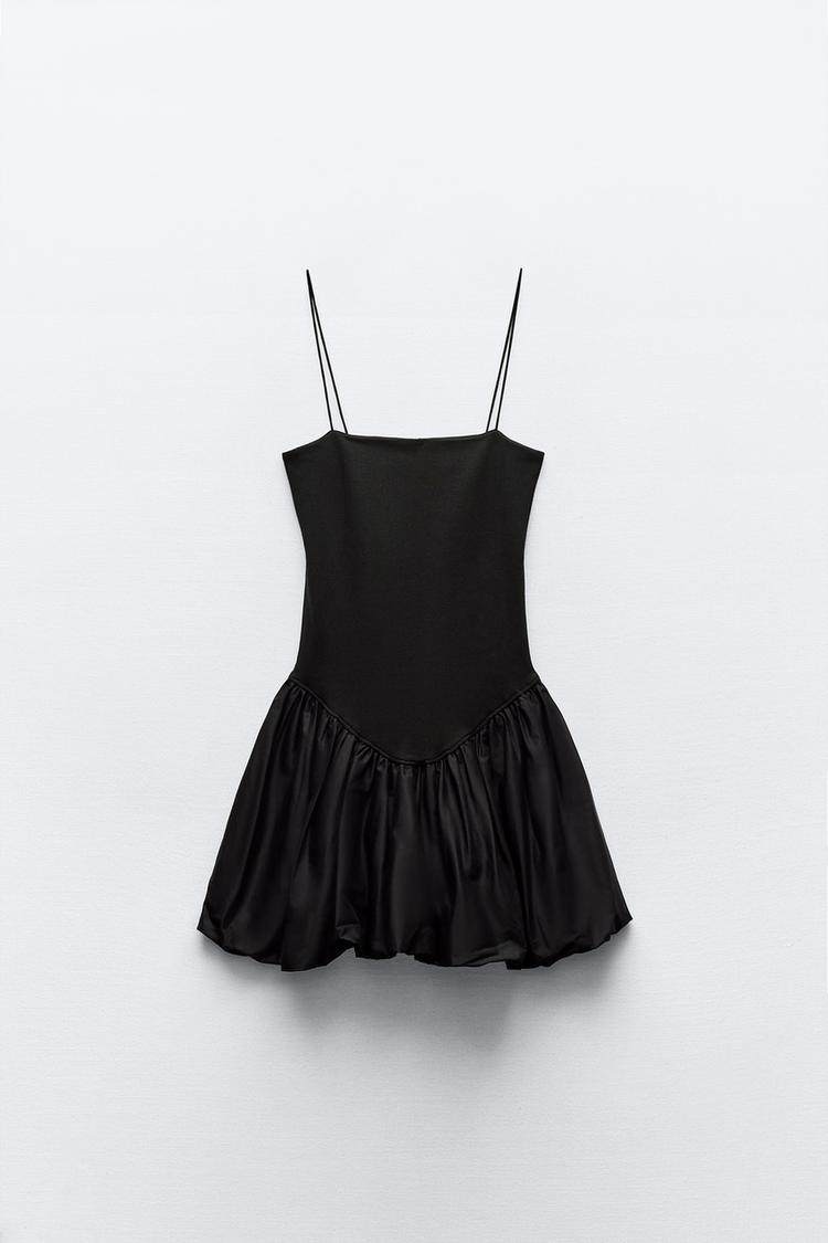Off-the-shoulder Stretchy Thin-strapped Ruffled Patchwork Dress