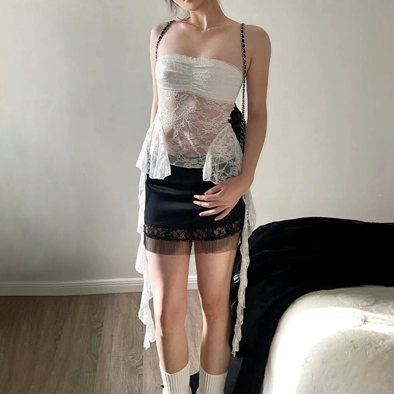 Womens Mesh Personalized Sheer Fashion-Forward Top