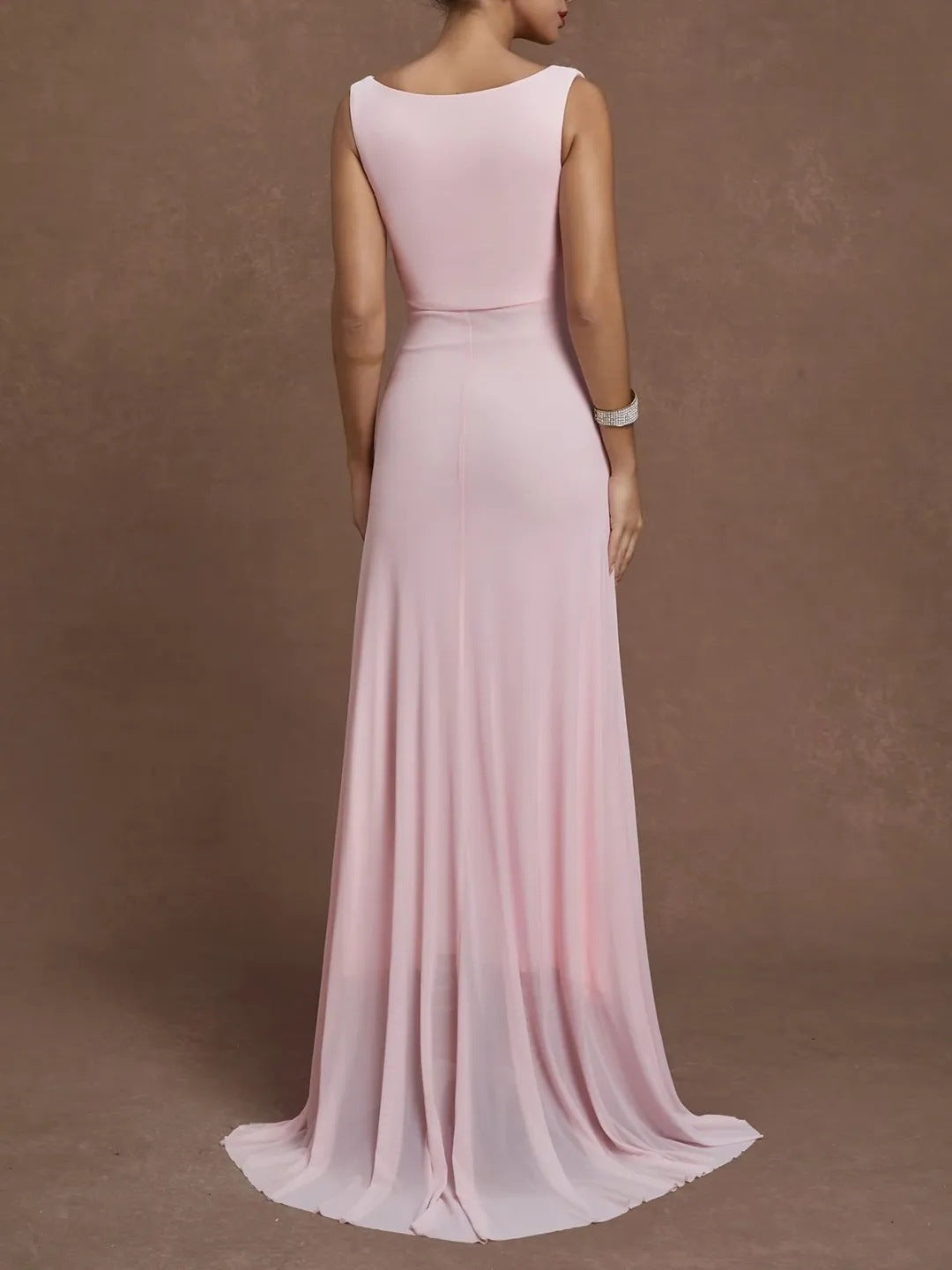 Stylish And Elegant Sleeveless Slim-fit Pink Dress