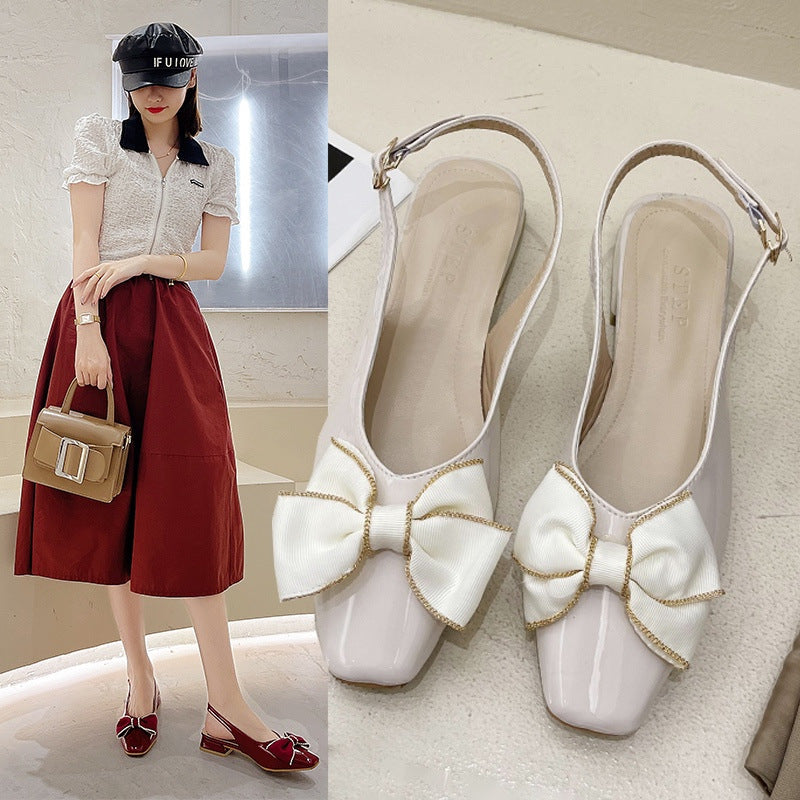 Baotou Sandals Women's Summer New Style Bow Knot Thick Heel Fashion Women's Shoes