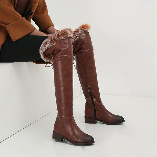 Women's High Thick Leather Over Knee Boots
