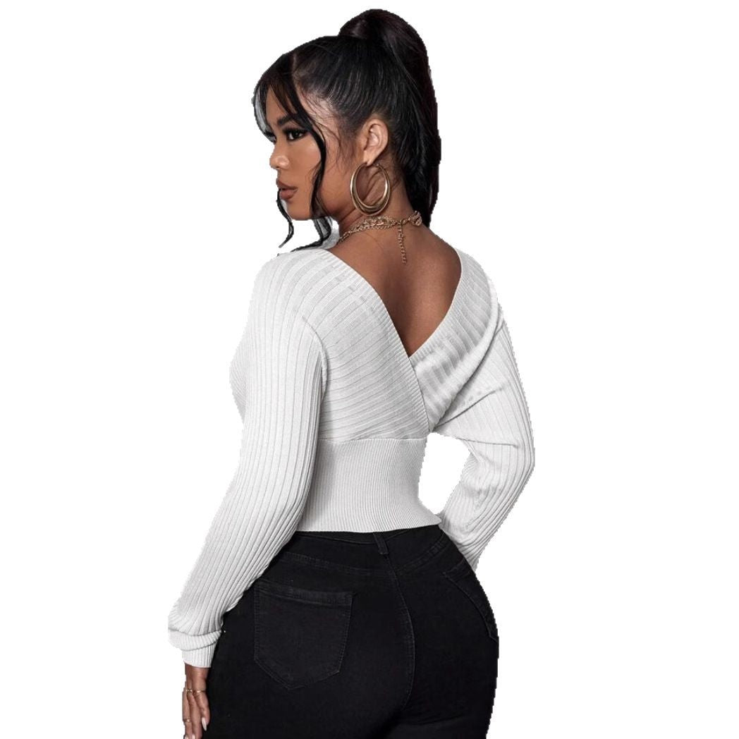 Off-shoulder Strikket Top til Kvinder (Kan bæres på to måder)