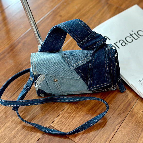 Denim Stitching Crossbody Bag Girls