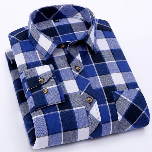 Springautumn Casual Thin Men's Plaid Shirt