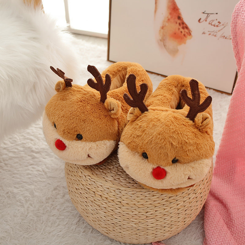 Women's Autumn And Winter Non-slip Plush Cotton Slippers