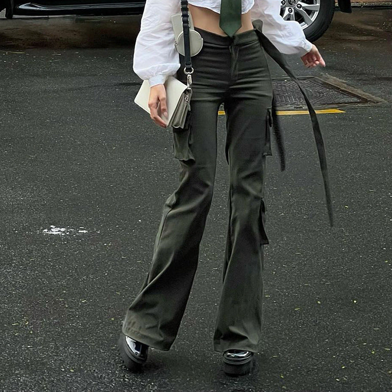 Women's Fashion Solid Color Straight Loose-fitting Casual Pants