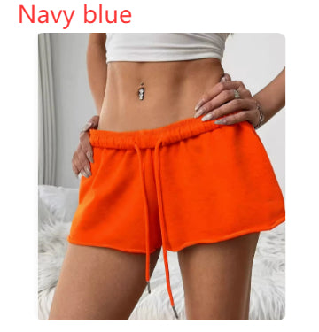 Women's Solid Color Loose And Versatile Drawstring Shorts