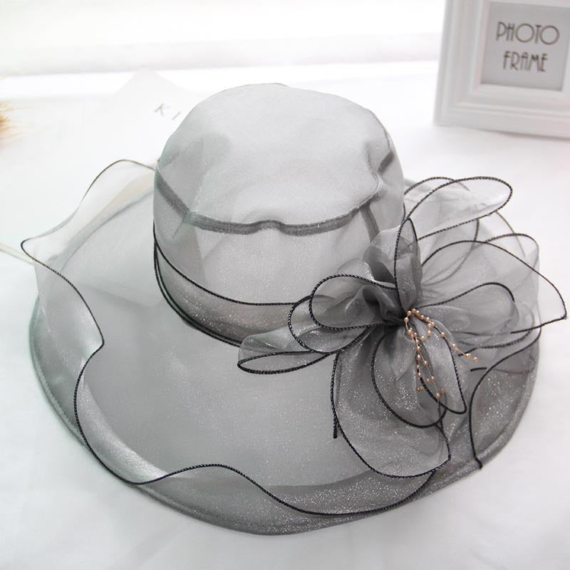 Vintage Flower Mesh Sunbonnet Organza Beach