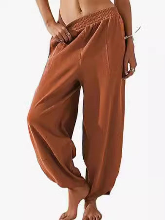 Women's Cotton And Linen Loose Wide-leg Pants Casual
