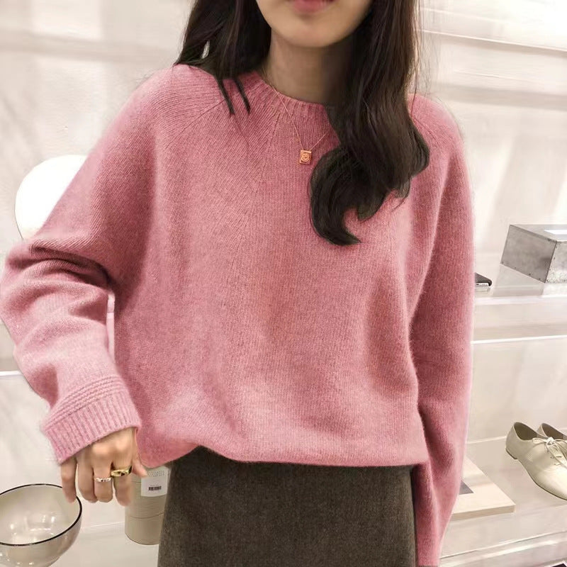 Korean-style Casual Solid-color Figure-flattering Sweater