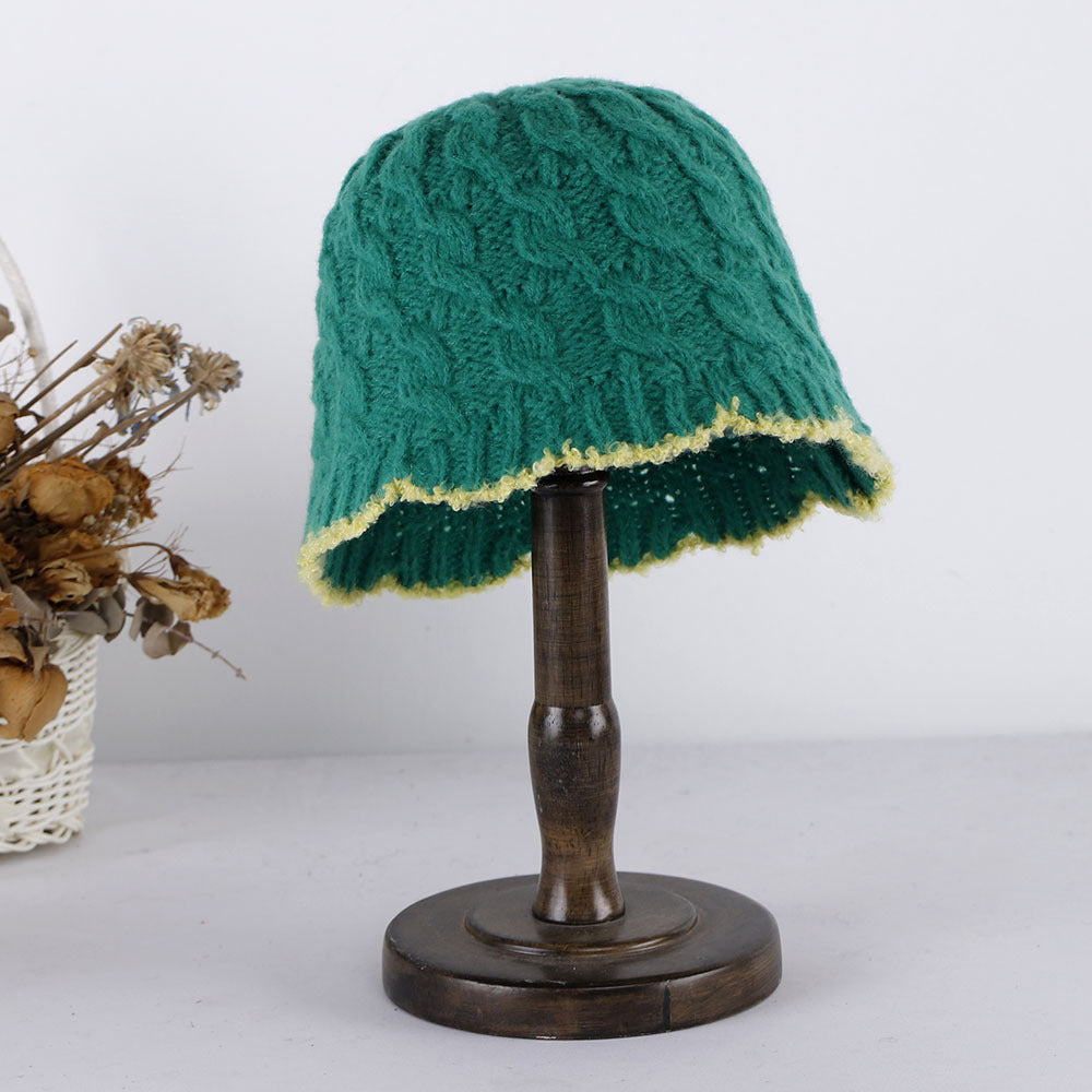Contrast Color Twist Knitted Fisherman Hat Children