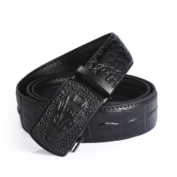 Leather Belt Men's Business Automatic Buckle