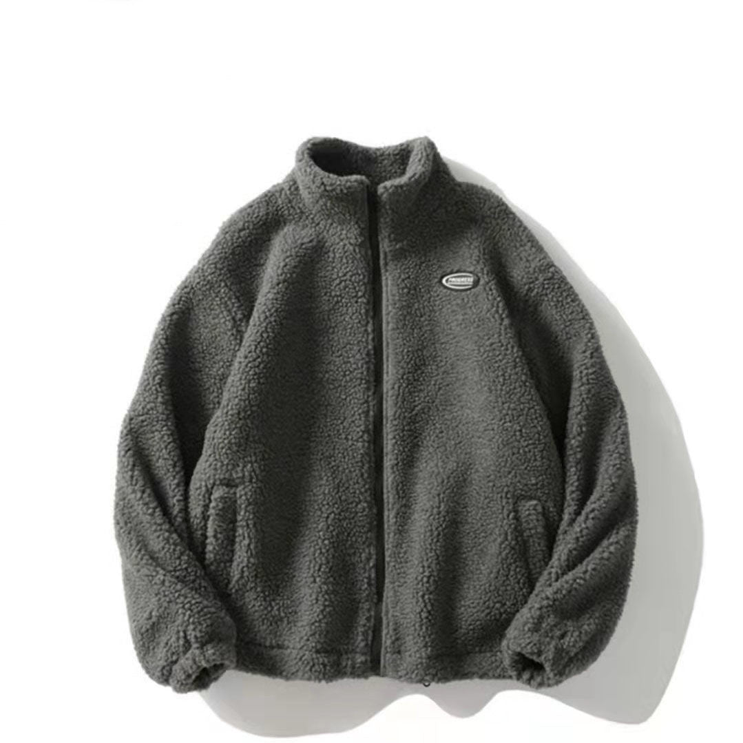 Men Rocking Down Thickened Loose Standing Collar Jacket