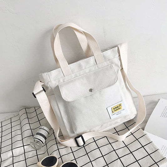 New Style Simple Portable Women's Diagonal Canvas Bag