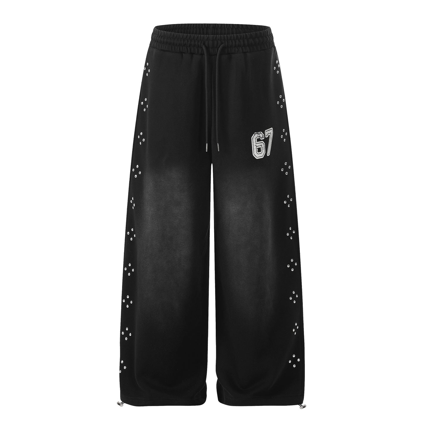 Womens Black Elastic-Waist Wide-Leg Cropped Pants