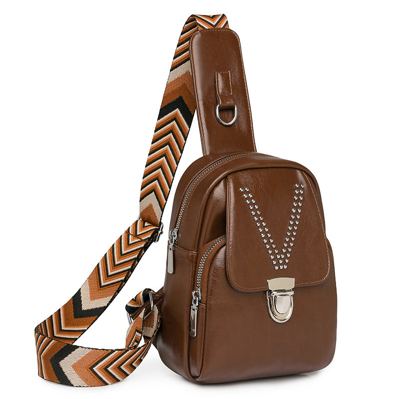 Dame blød læder casual all-match skuldertaske/crossbody-taske