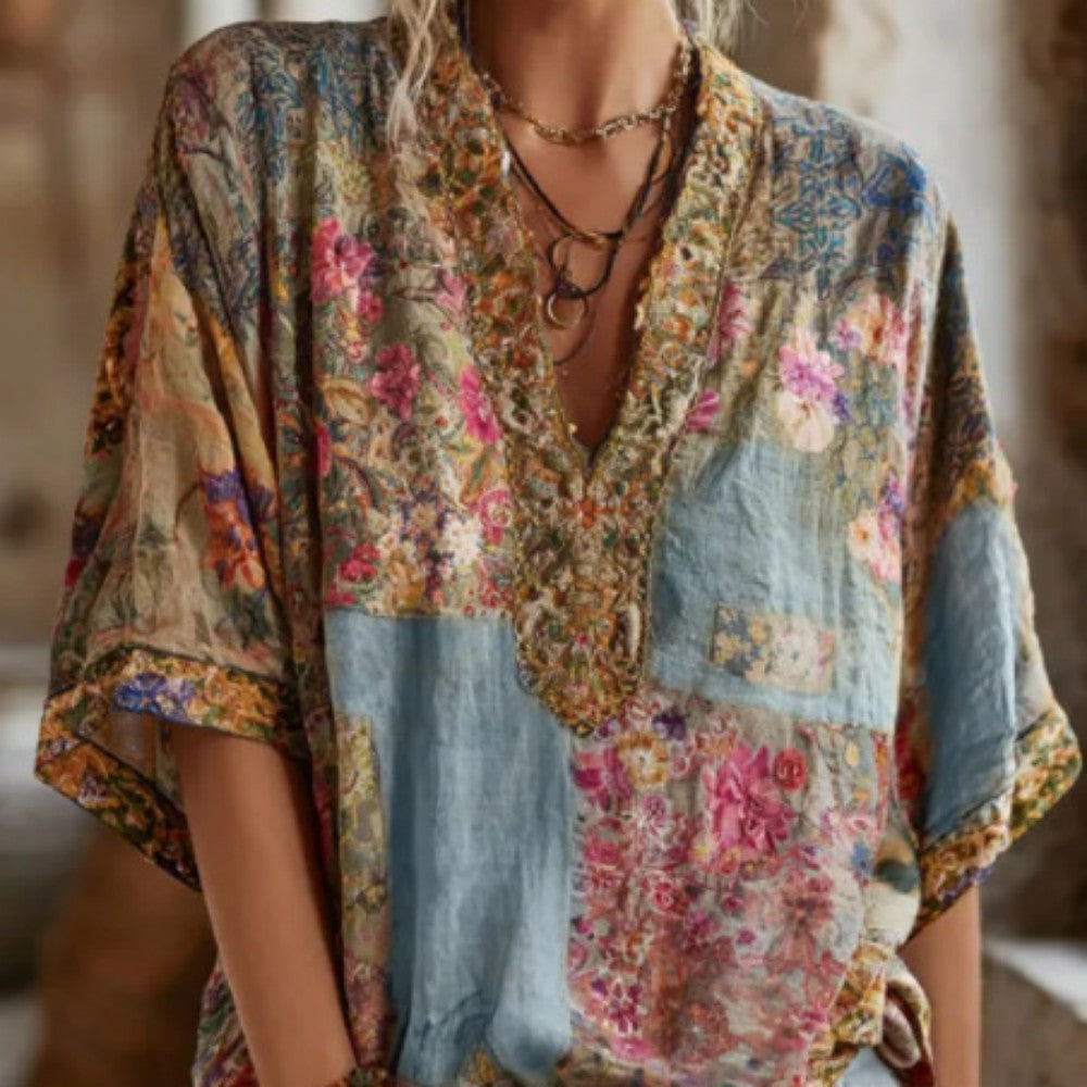 V-neck Pullover T-shirt Casual Top