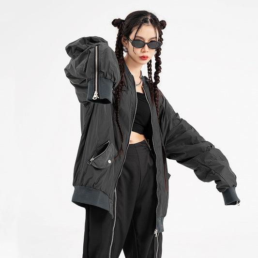 High Street Sleeve Workwear Functional Cotton-padded Coat