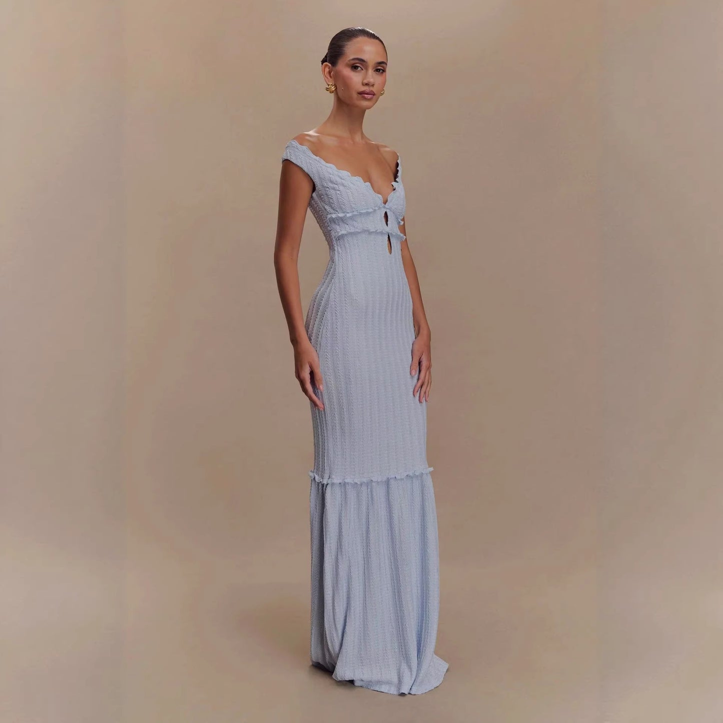 Lace-up Hollow-out Slim-fit Dress Women