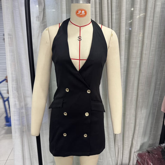 Summer Womens Fashion Elegant Halter-neck Dress