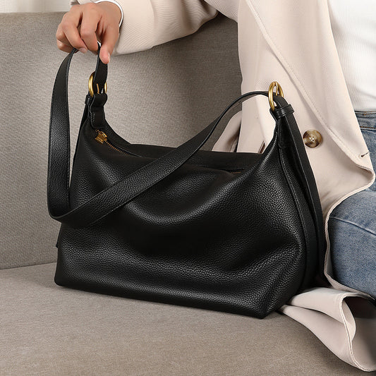 Cowhide Large Capacity Versatile Crossbody Underarm Bag