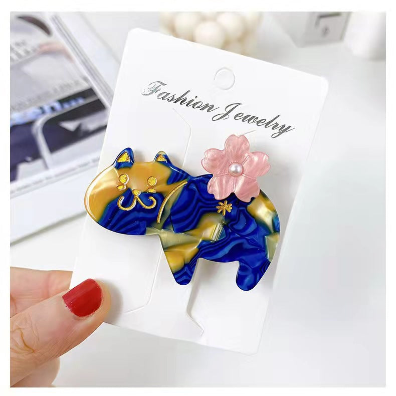 Hairpin Cartoon Word Cat Side Clip