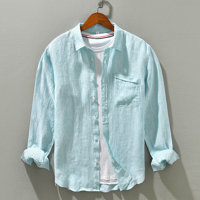Thin Striped Simple Shirt Comfortable