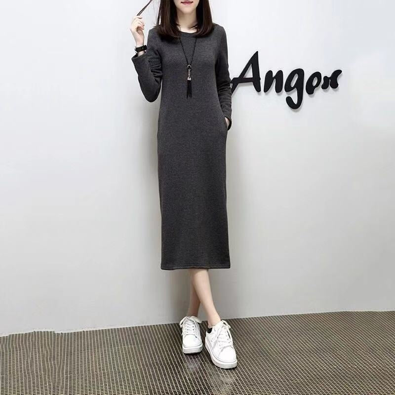 New FallWinter Plus-Size Womens Sweatshirt Dress