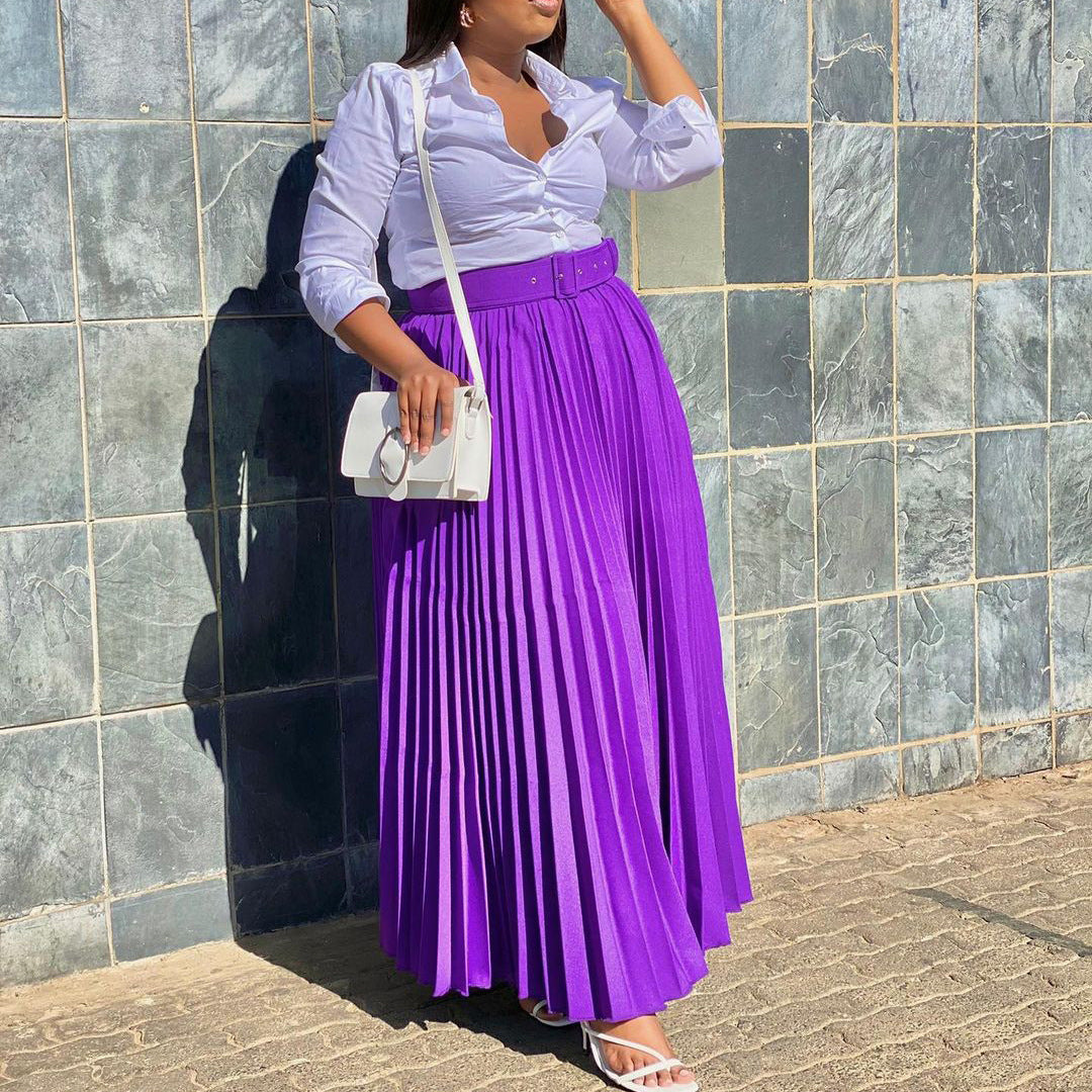 Women's Elegant Pleated Personality Big Skirt