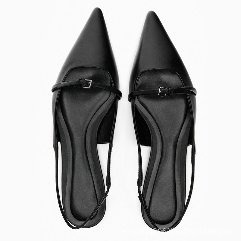 Women's Fashion Pointed Toe Toe Cap Strap Empty French Sandals