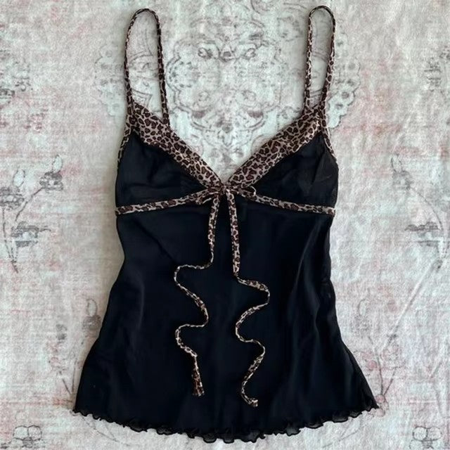 Sexet Hot Pige Leopardprint Slank Sling Dame Top