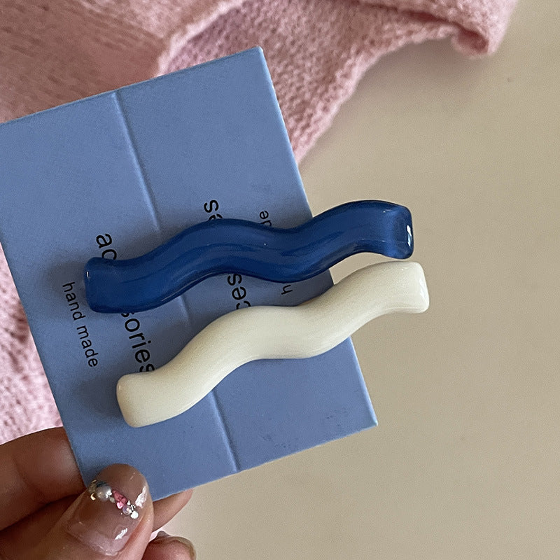 Candy Color Simple And Irregular Acrylic Wave Barrettes